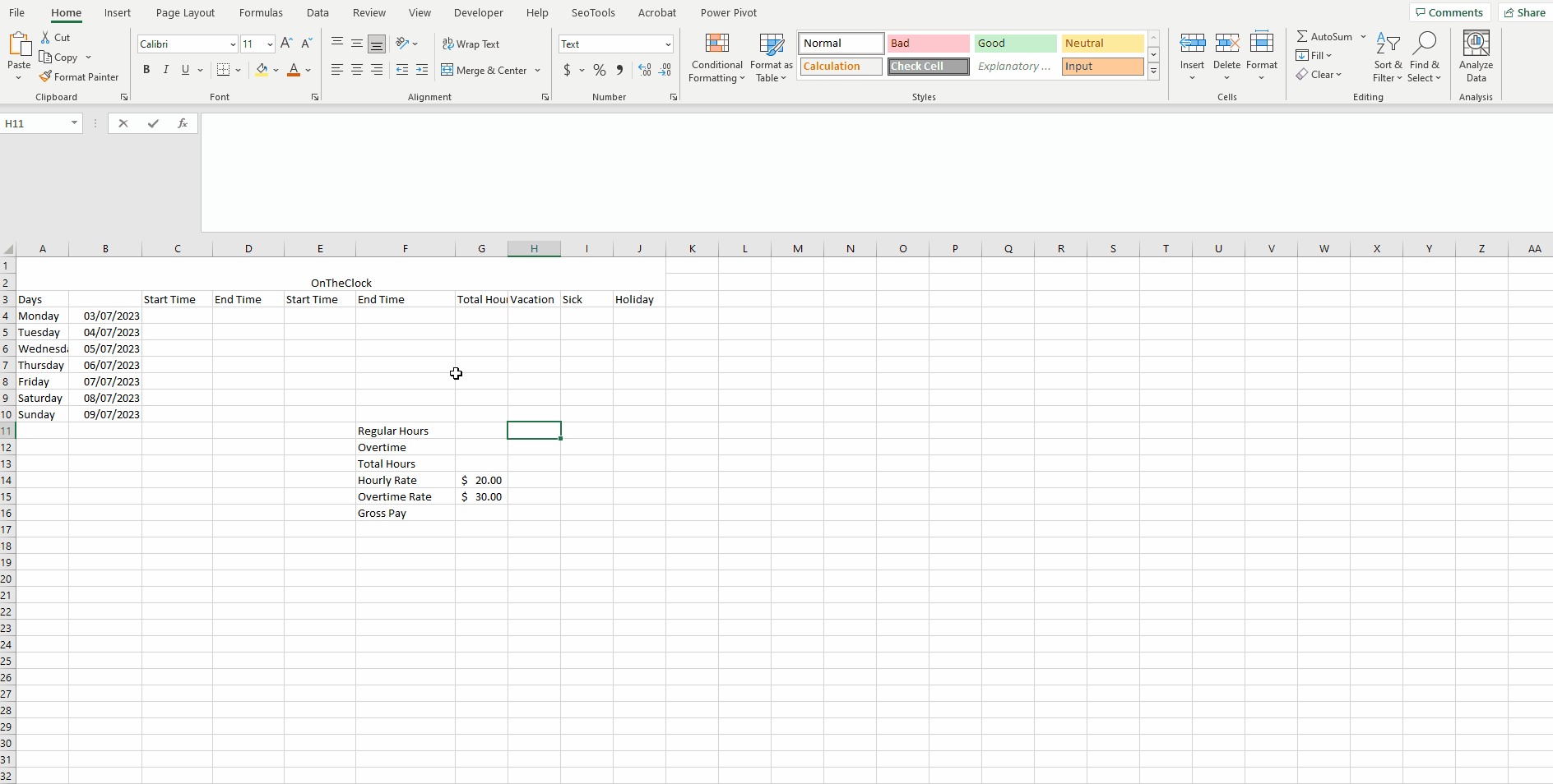 Step 4 How to Make an Excel Time Sheet