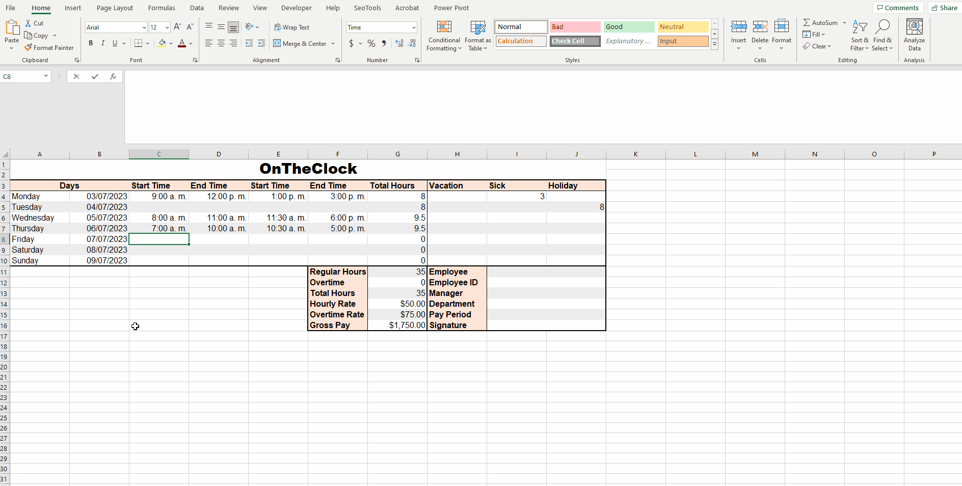 Step 7 How to Make an Excel Time Sheet