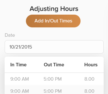 How to enter hours by hand.