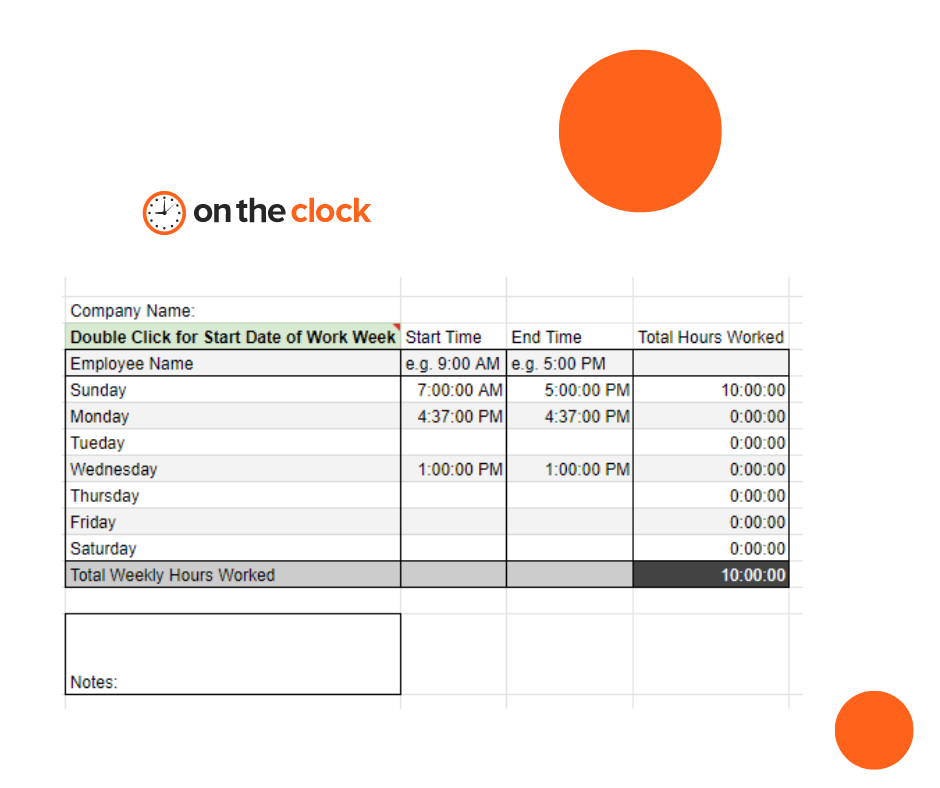 OnTheClock Free schedule template