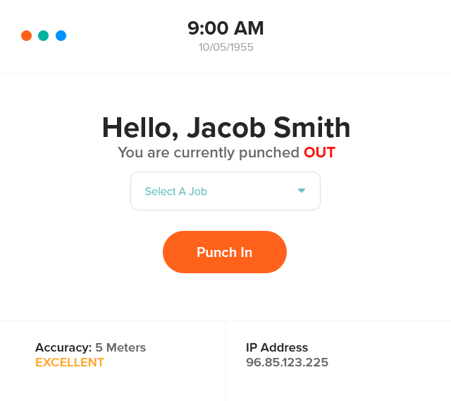 Time clock for desktop