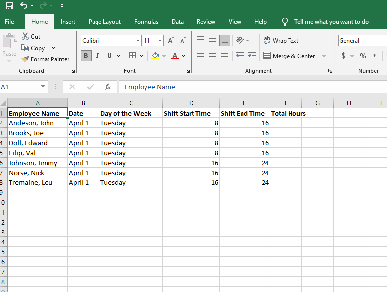 Screenshot showing the second step of an Excel guide. The image highlights cell selection and formula editing, likely part of a payroll sheet tutorial. Toolbars, column headers, and spreadsheet data are clearly visible.