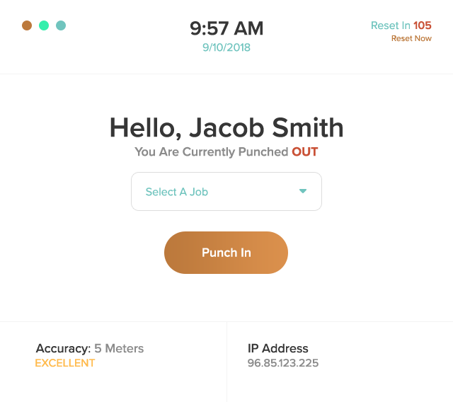 Employee punch clock integration.