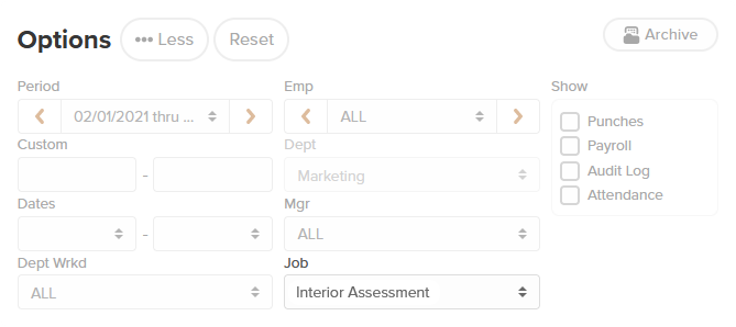 Accurate job costing summary