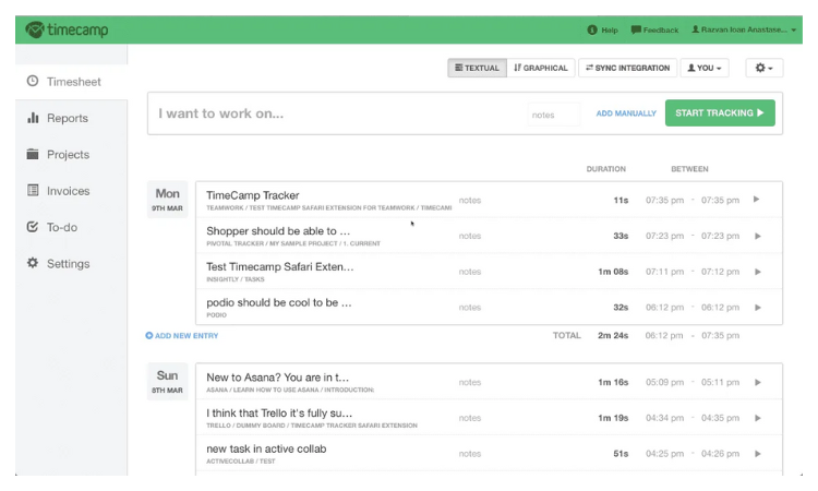 Timecamp Screenshot