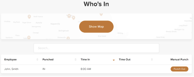 Have the convenience to see who is punched in You can see which employees are clocked in